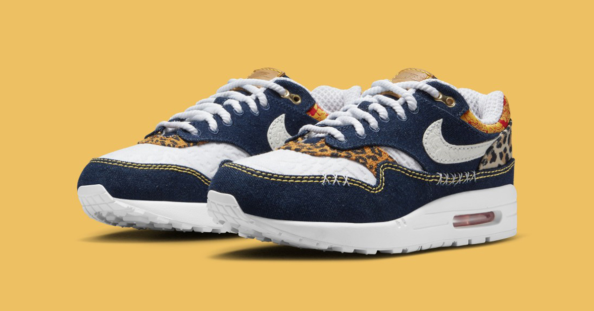 Neuheit im April Nike Air Max 1 Premium Denim Leopard Grailify